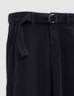 Jean baggy noir velours milleraies 7/8e Femme-3