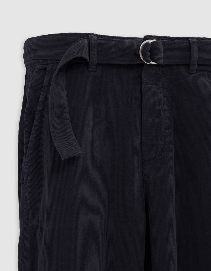 Jean baggy noir velours milleraies 7/8e Femme-3