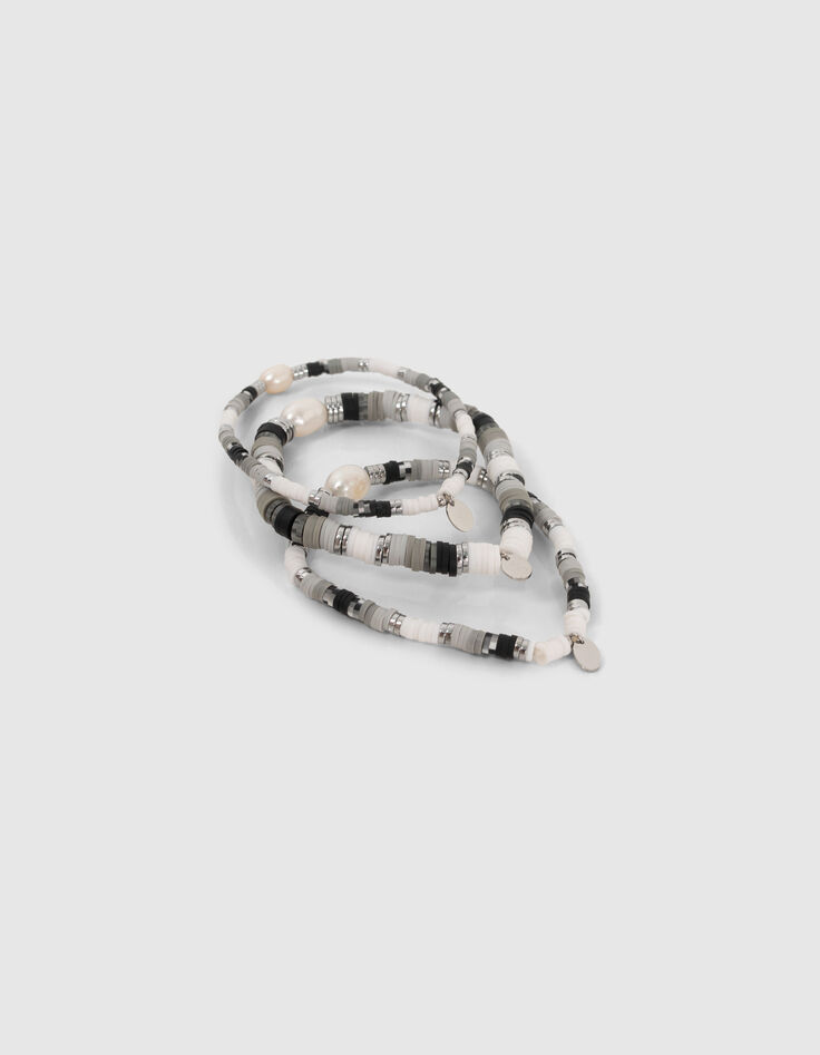Armbanden zilverkleurig, wit, grijs, zwart Dames -3