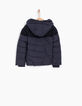Doudoune marine bi-matière, doublure sherpa garçon-4