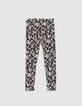 Omkeerbare legging zwart en grafische print meisjes-5