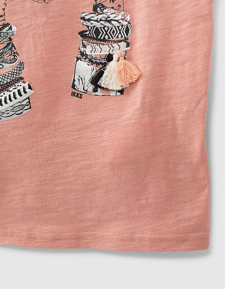 T-shirt dusty rose bio avec mains formant un cœur fille-5