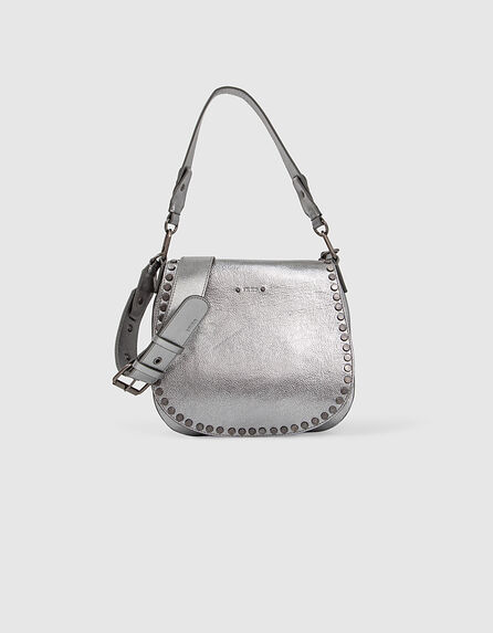 The Rock Waiter women's silver studded leather bag