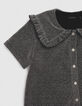 Girls’ black glittery collared shirt-3