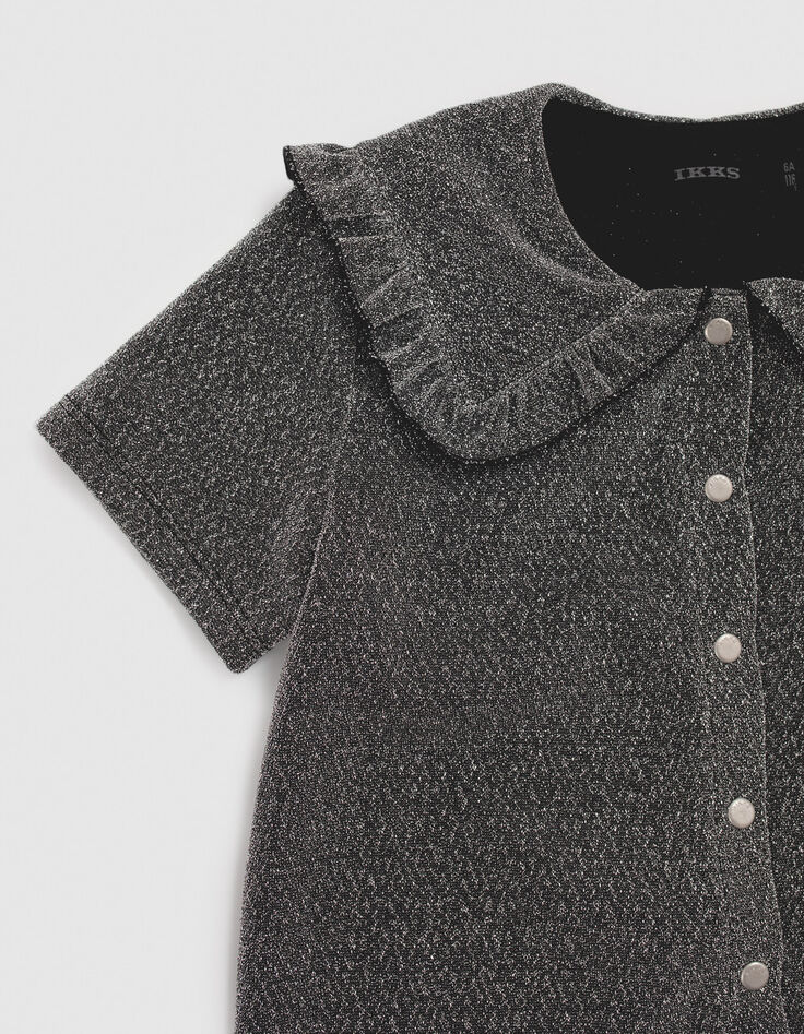 Girls’ black glittery collared shirt-3