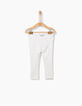 Leggings réversible blanc et imprimé bébé fille-4