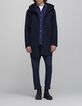 Abrigo con capucha de lana azul marino para hombre-5