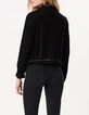 I.Code black suede biker-style jacket-3