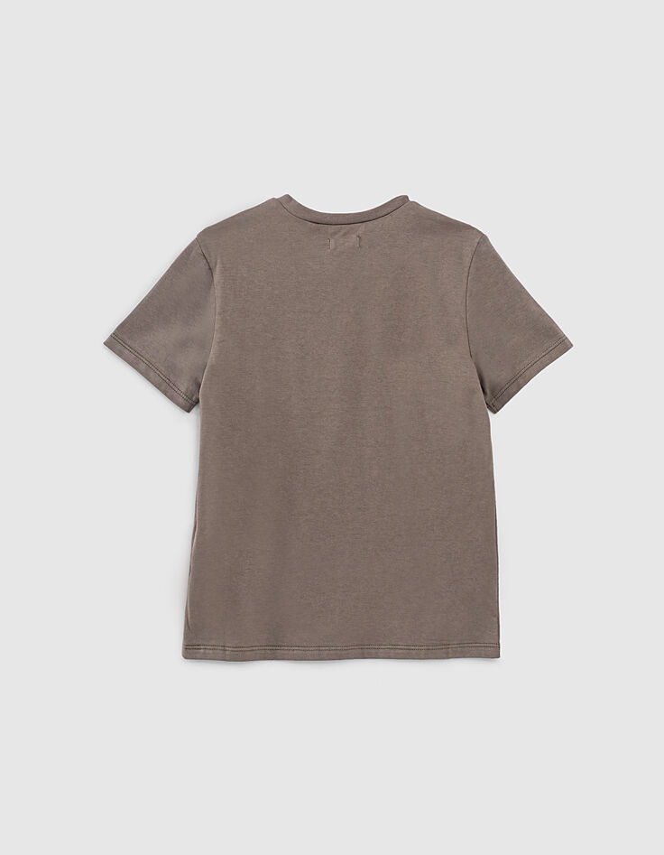 Donkerkaki T-shirt opdruk lynx-pet jongens -3