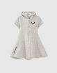 Robe gris chiné IKKS - CATWOMAN à capuche-masque fille-1