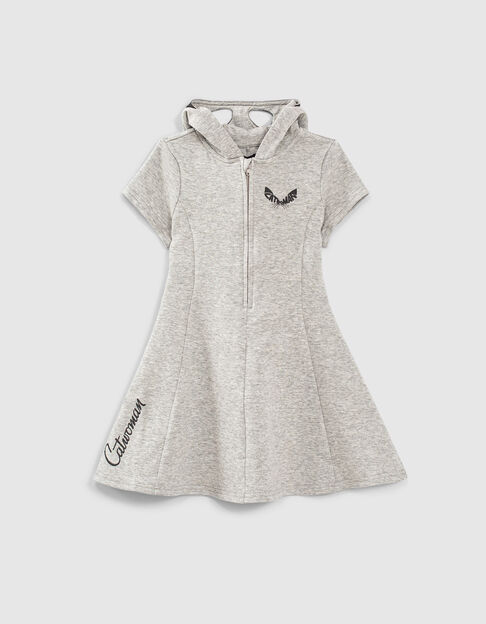 Girls’ grey marl IKKS - CATWOMAN dress with mask hood