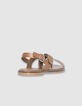Women's camel leather sandals entredoigt plates-3
