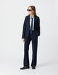 Marine geklede flare broek milanotricot Dames-1