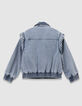 Chaqueta vaquera azul mangas extraíbles niño-3