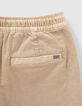 Beige relaxed bermuda elastische taille jongens-6