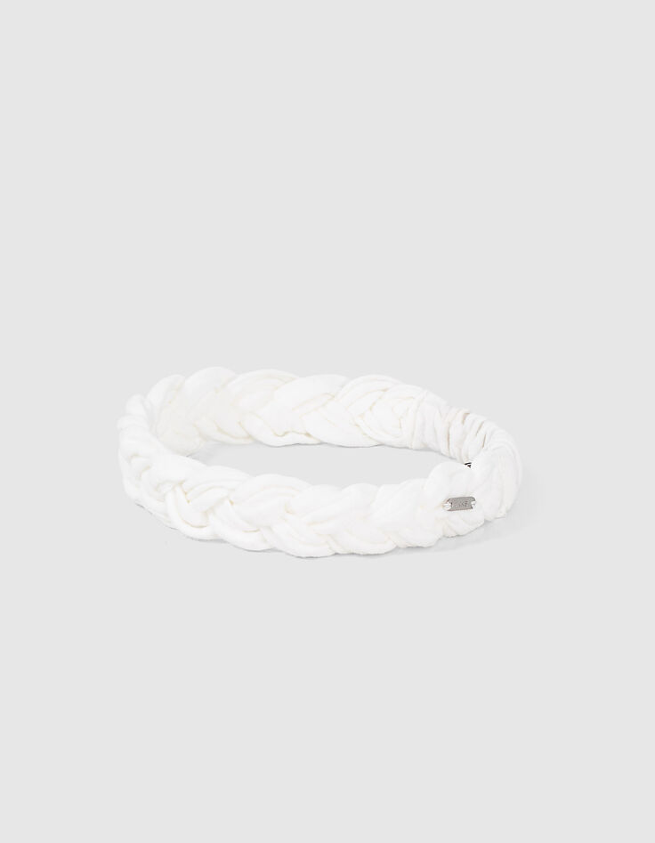 Girls’ ecru woven headband-1 Girls’ ecru woven headband-1
