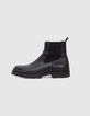 Chelsea boots noirs en cuir à semelle crantée Homme-5