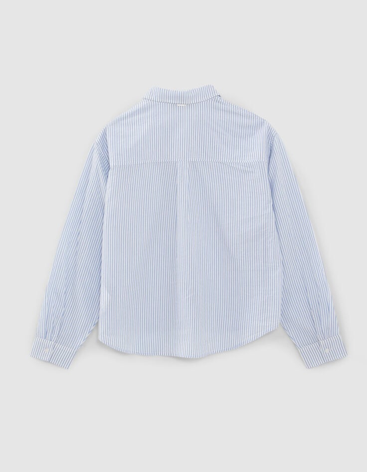 Gebroken witte hemdblouse blauwe strepen meisjes-3