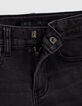 Boys’ black super-resistant biker-style slim jeans-5