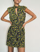 Vestido negro reciclado estampado leo floral Mujer-9