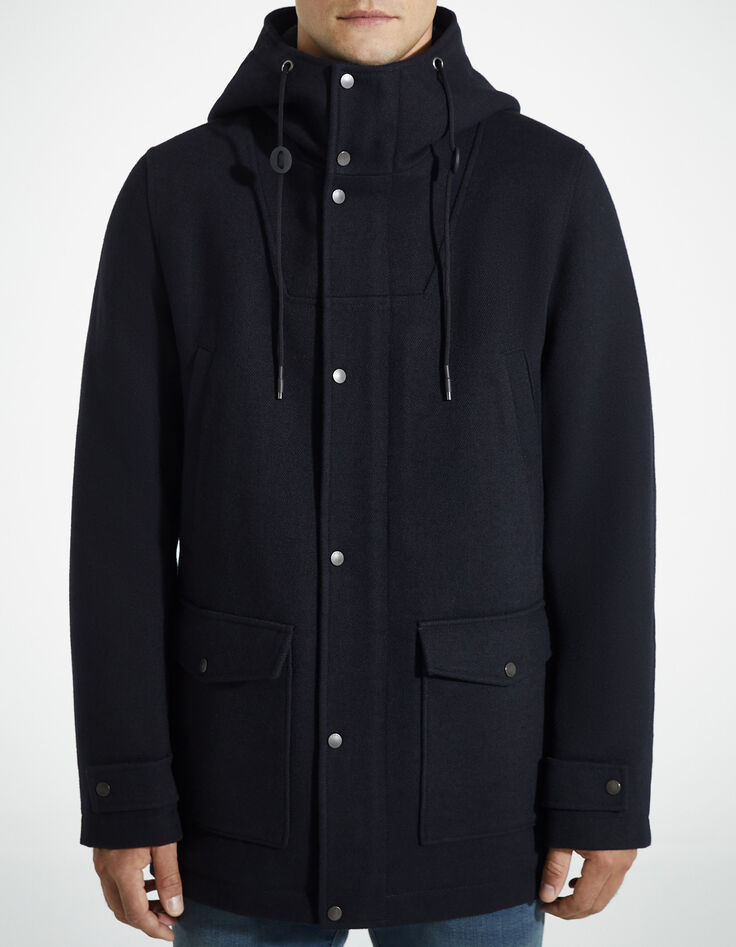 Dark Navy Herrenmantel in Dufflecoat-Optik-2