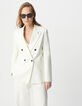 Veste de tailleur blanche coupe large maille Milano Femme-2