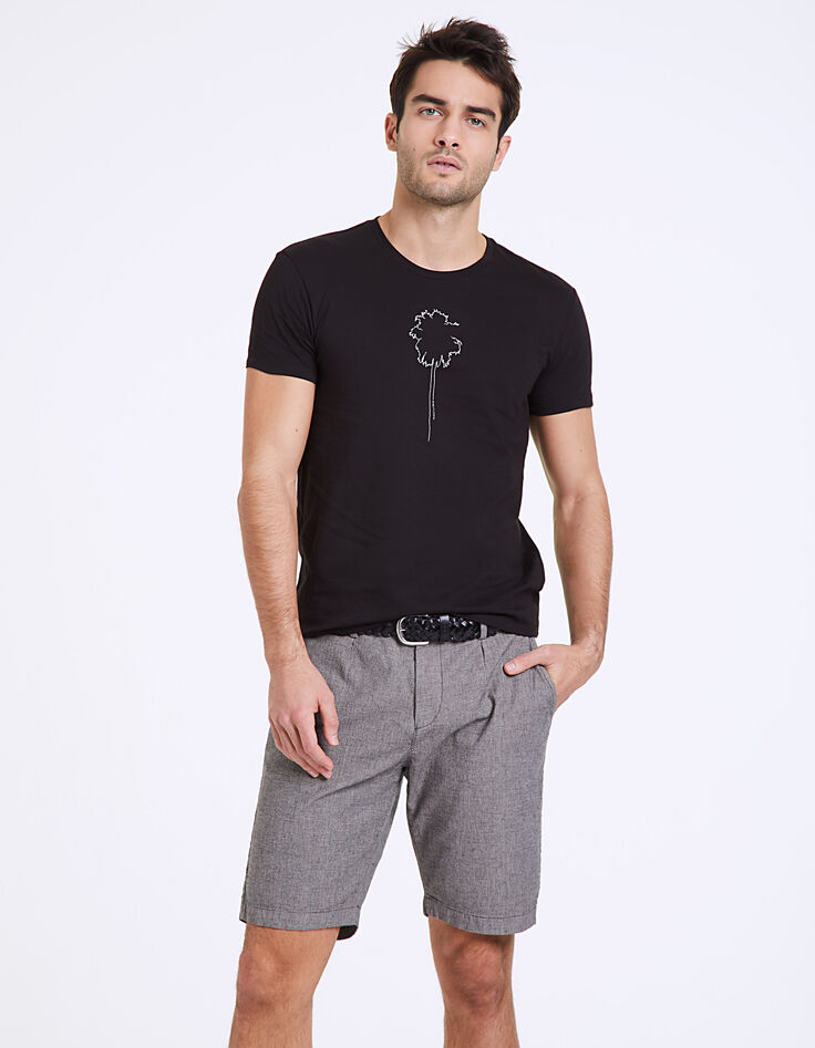 Camiseta negra dibujo palmera Hombre-2 Camiseta negra dibujo palmera Hombre-2