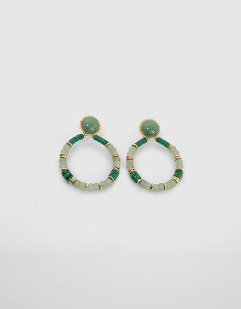 Women’s gold-tone earrings with African turquoise beads