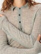 Jersey gris de punto acanalado con cuello polo Mujer-4