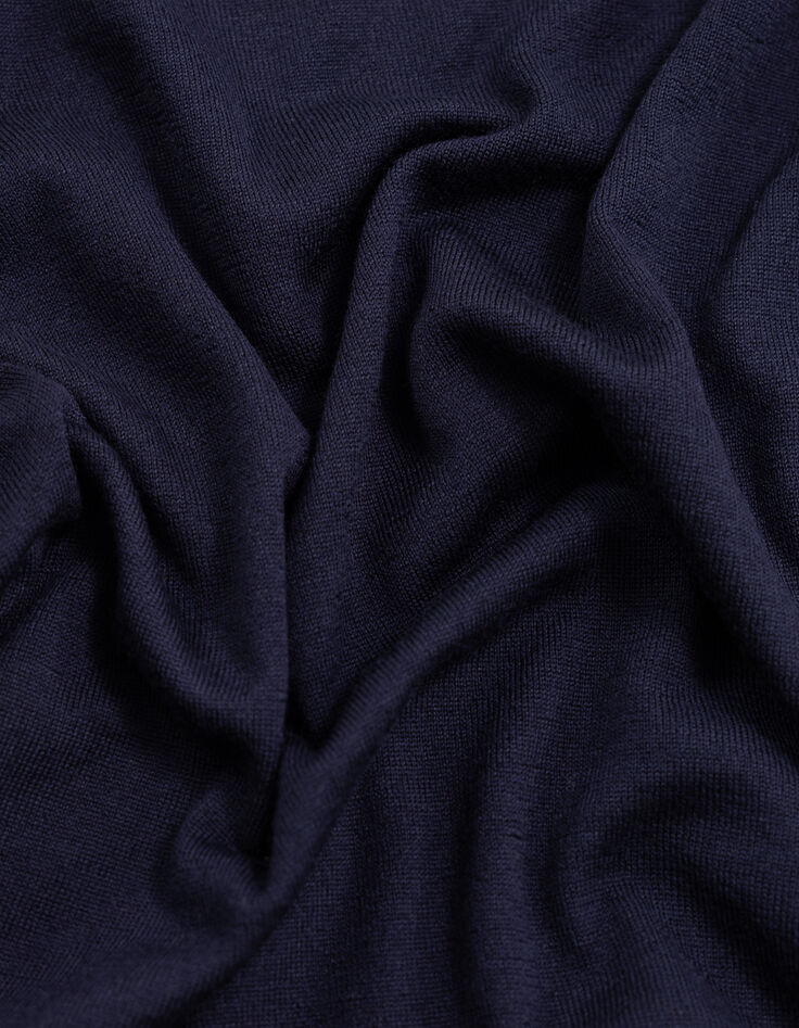 Men&rsquo;s navy pure wool knit T-shirt-7