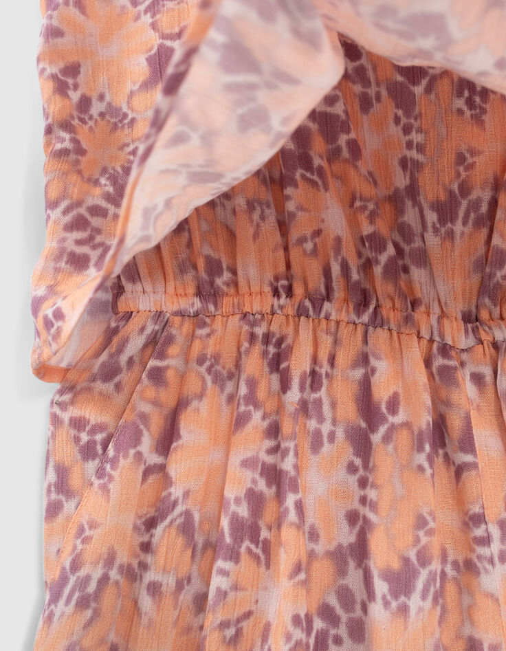 Girls’ violet psychedelic flower print playsuit-5