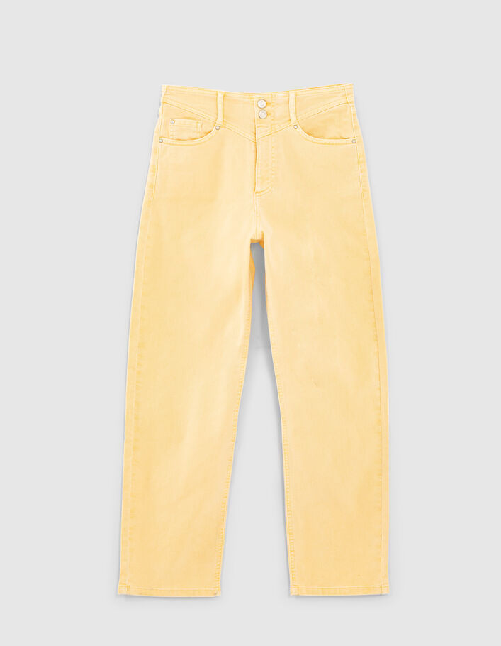 Women’s yellow organic mid-waist cropped slouchy jeans - IKKS