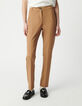 Mujer pantalón recto camel metalizado-2