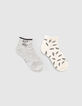 Calcetines marfil y gris motivos rock niño-1