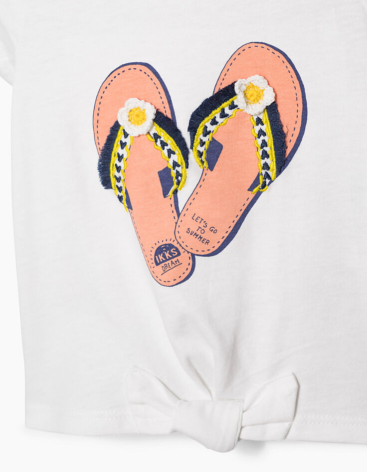 Wit T-shirt met slippers voor babymeisjes-2