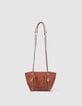 Sac cabas 1440 Small orange cuir embossé croco Femme-6