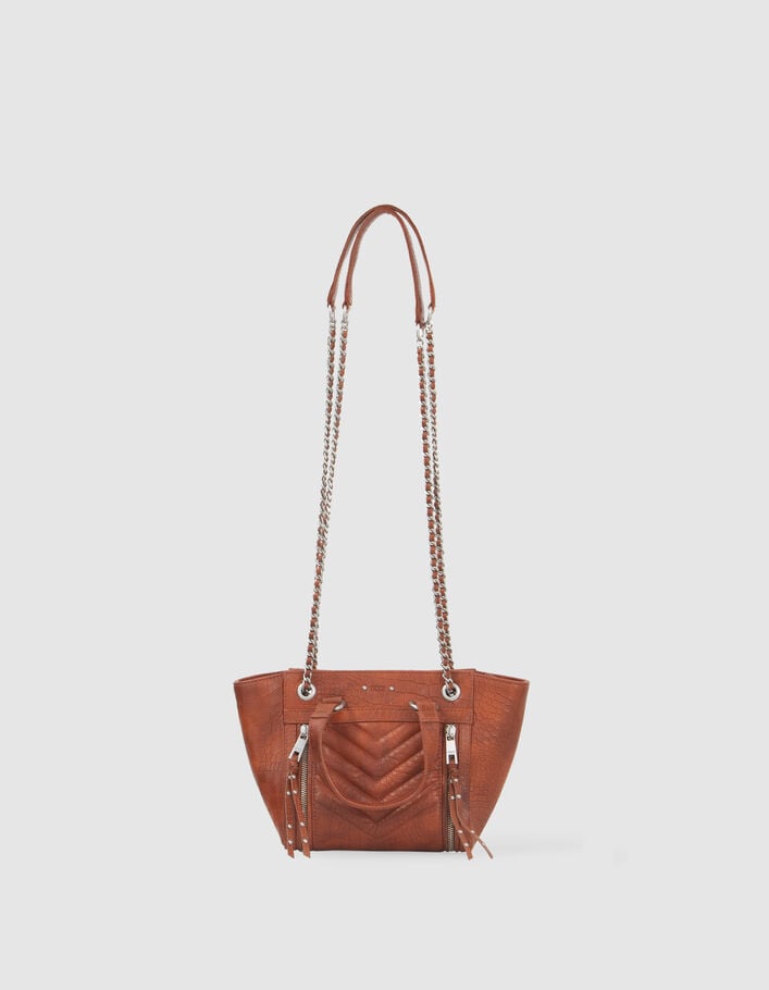 Women’s orange croc-embossed leather 1440 Small tote bag-7