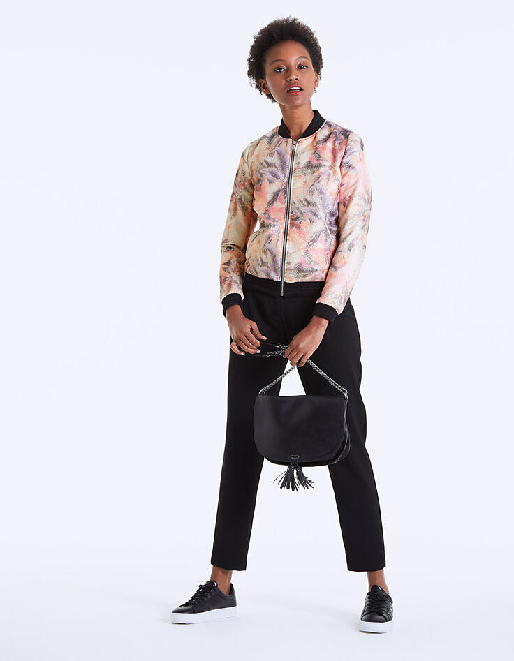 Women’s metallic palm print bomber jacket-6