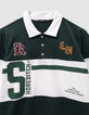 Boys’ green long-sleeved polo shirt, print and embroidery-5