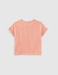 T-shirt dusty rose bio avec mains formant un cœur fille-3