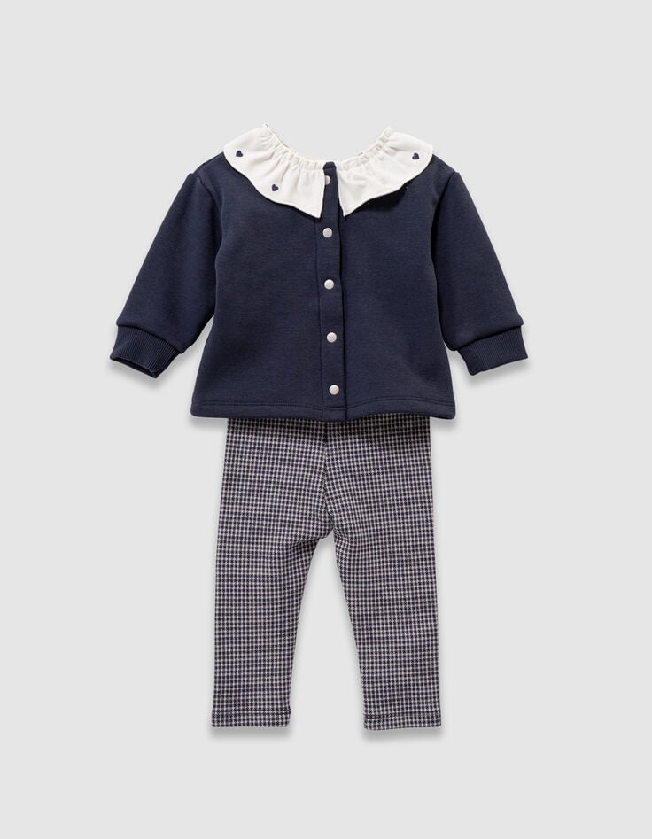 Ensemble top et leggings motif pied-de-poule bébé fille-3 Ensemble top et leggings motif pied-de-poule bébé fille-3