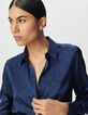 Chemise fluide marine effet motif rayures Femme-4