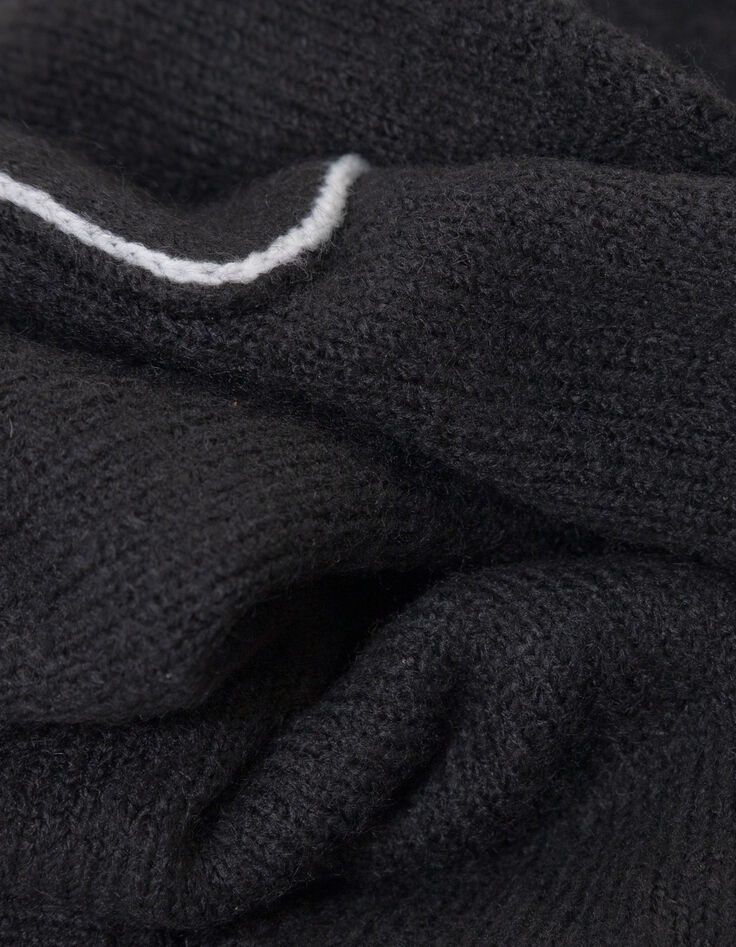 Pull noir tricot poche poitrine garçon-10
