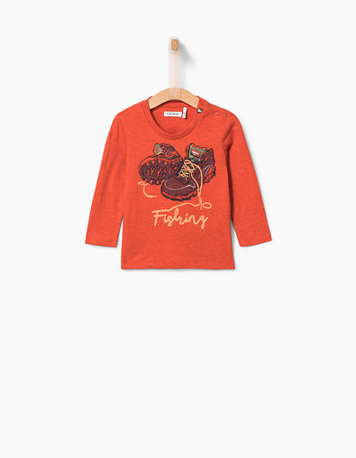 Camiseta naranja bebé niño  - IKKS