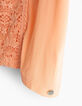 Blouse corail à manches volantées fille-5
