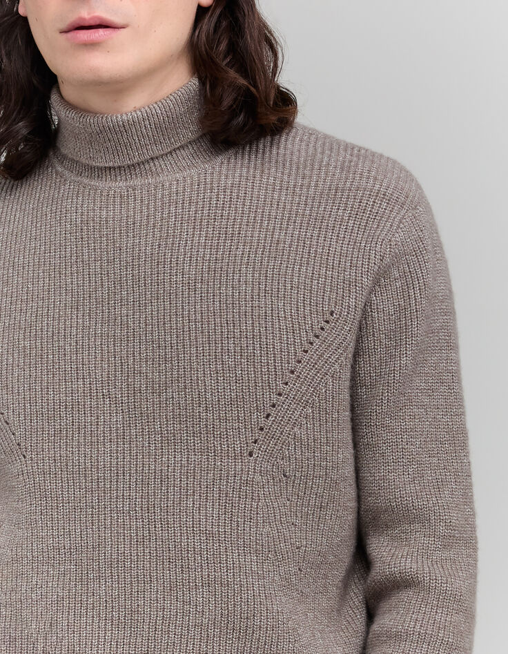 Jersey de cuello alto de punto crudo para hombre-5