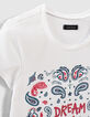 Girls’ optic white Paisley image T-shirt-4