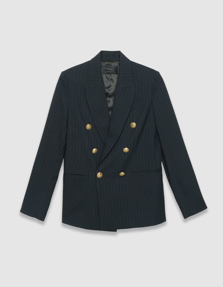 Marineblauwe blazer large fit pinstripes Dames-6 Marineblauwe blazer large fit pinstripes Dames-6