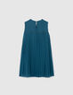 Girls’ green pleated dress-3