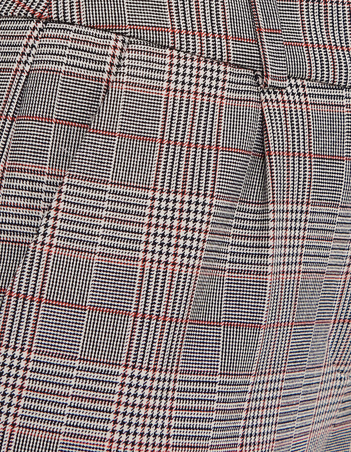 Pantalon cigarette 7/8ème à carreaux taille semi élastique femme-5
